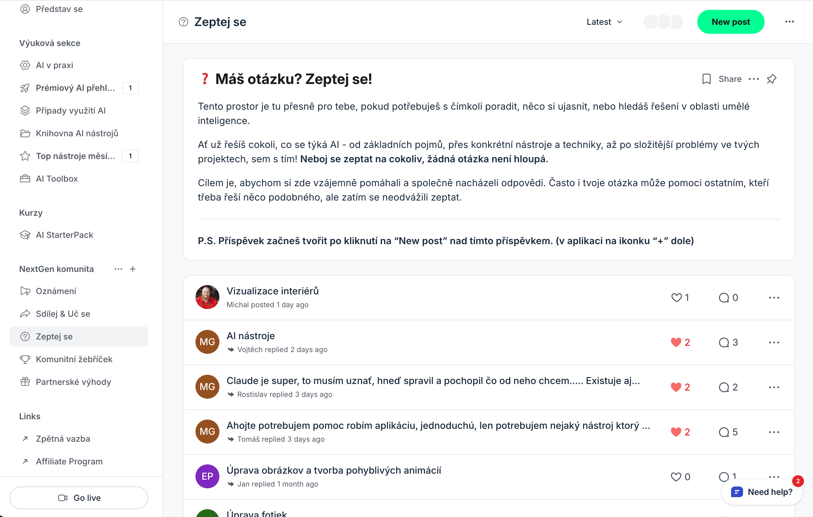 Komunita — Zeptej se